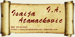 Isaija Atanacković vizit kartica